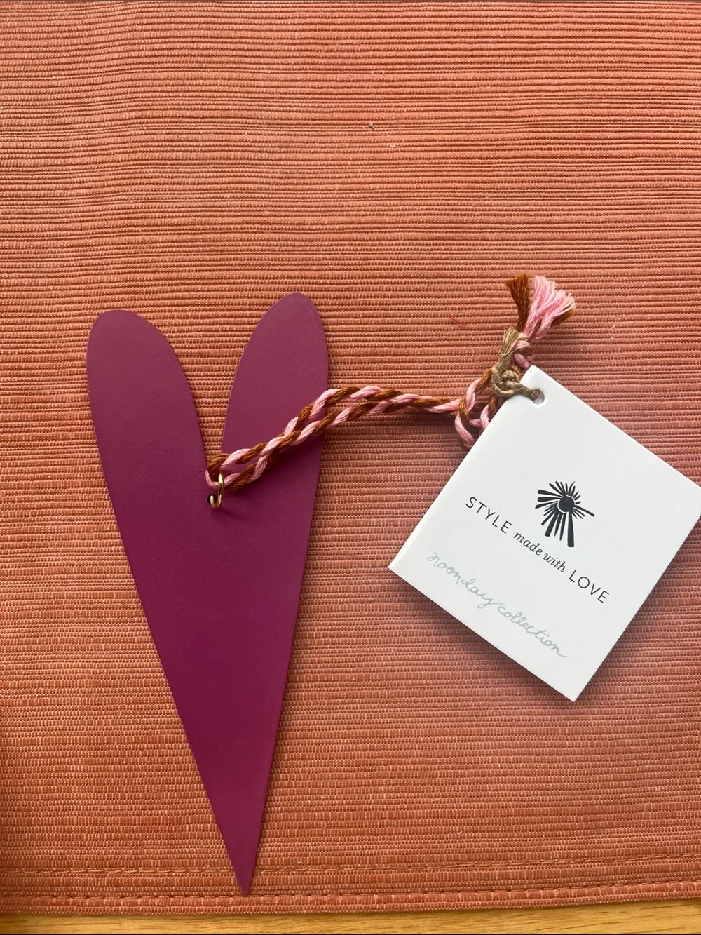Noonday Collection Heart Ornaments in Burgundy, Pink, Magenta